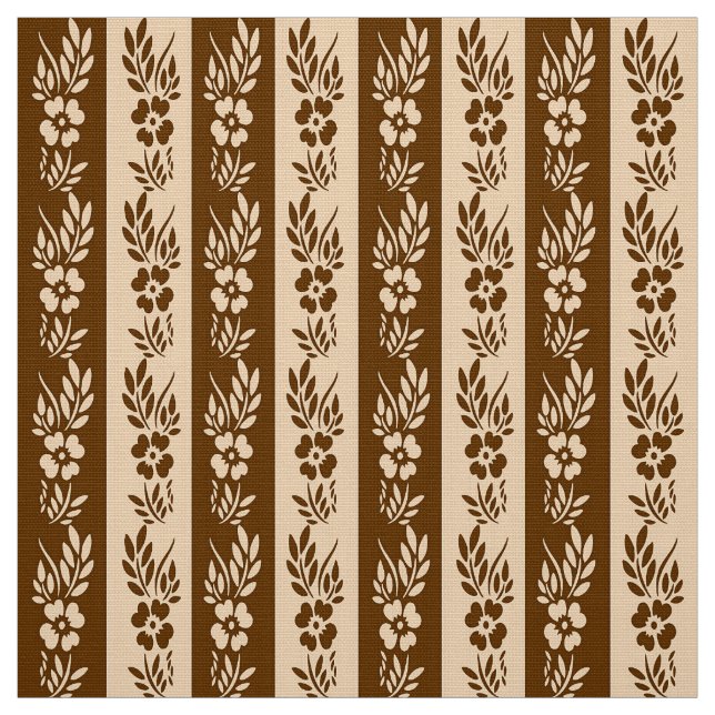 Floral retro striped pattern fabric (Swatch)