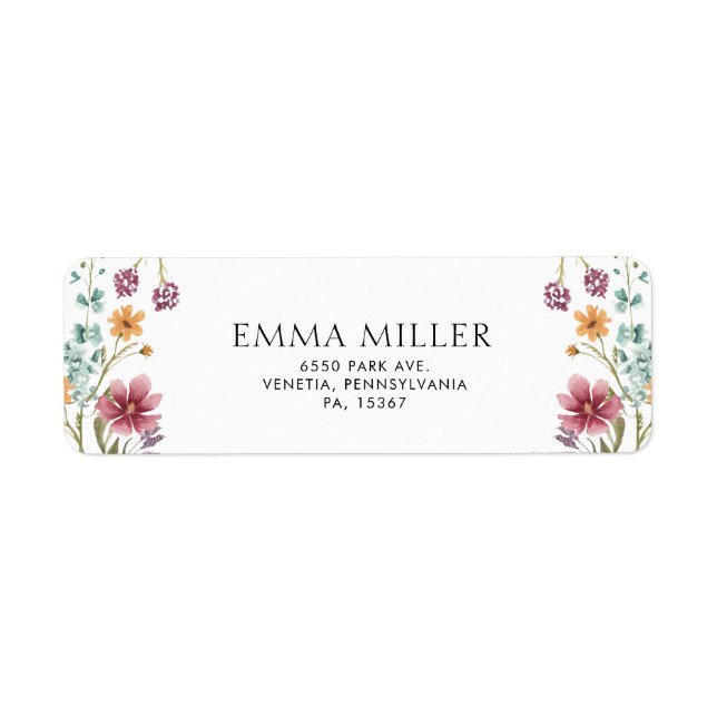 Floral Return Address Label (Front)