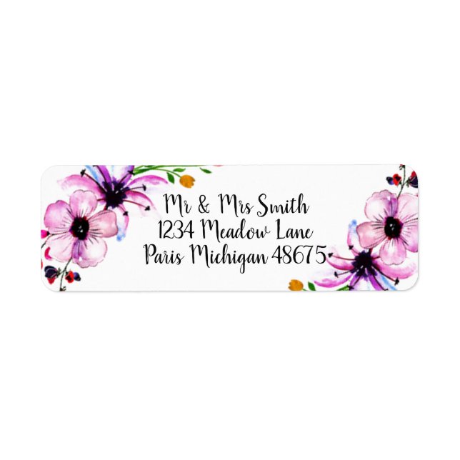 Floral Return Address Label (Front)