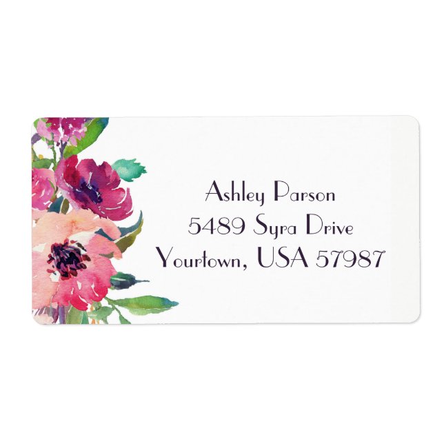Floral return address label (Front)