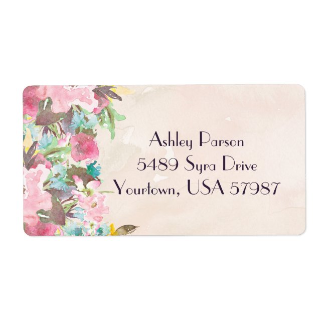 Floral return address label (Front)