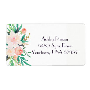 Floral return address label