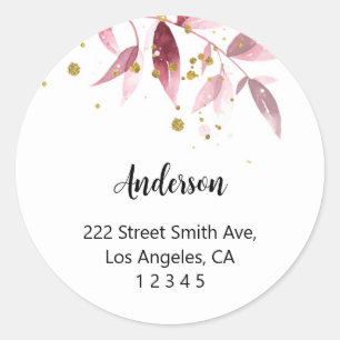 Floral Return Address Labels