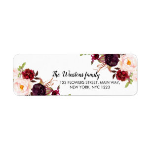 Floral Return Address Labels Personalized Custom