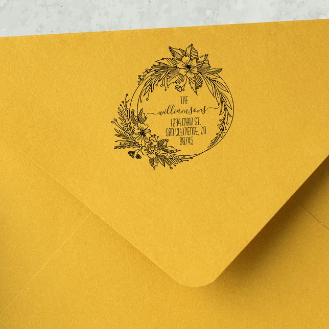 Floral Return Address Self-inking Stamp (Creator Uploaded)