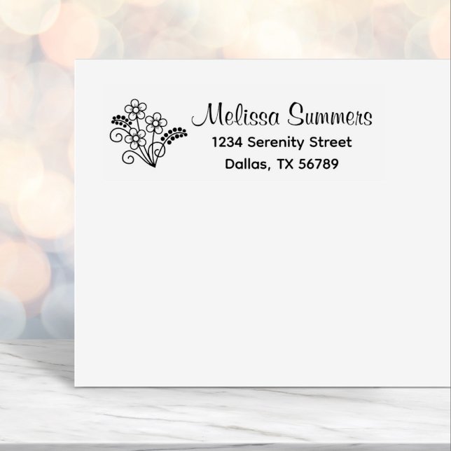 Floral Return Address Self-inking Stamp (Creator Uploaded)