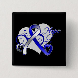 Floral Ribbon Hope - ALS Disease 15 Cm Square Badge