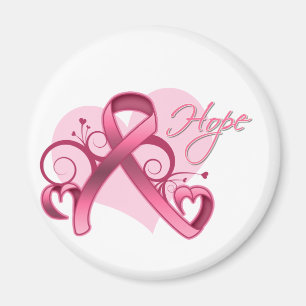 Floral Ribbon Hope - Breast Cancer Magnet