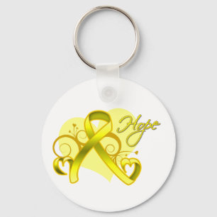 Floral Ribbon Hope - Endometriosis Key Ring