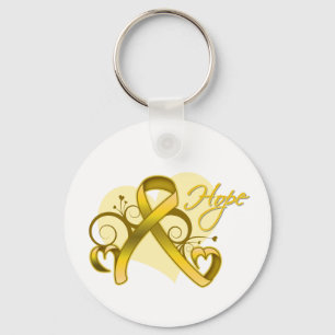Floral Ribbon Hope - Neuroblastoma Key Ring