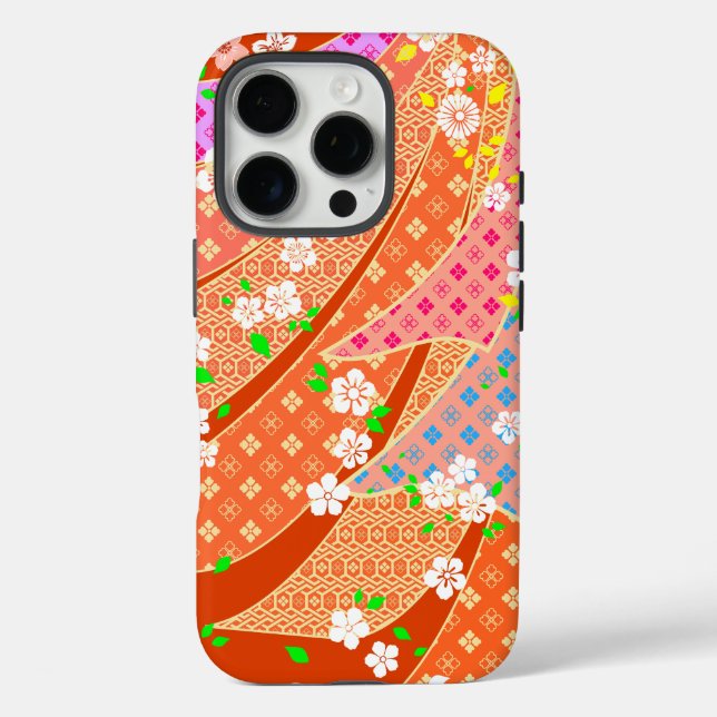 Floral Ribbon Kimono Pattern Case-Mate iPhone Case (Back)