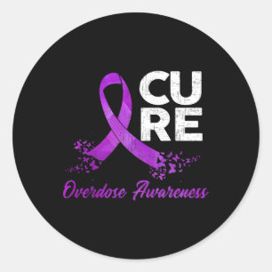 Floral Ribbon Overdose Awareness Costume Warrior G Classic Round Sticker