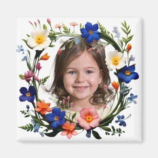 Floral Ring Photo Memory Anchor Magnet