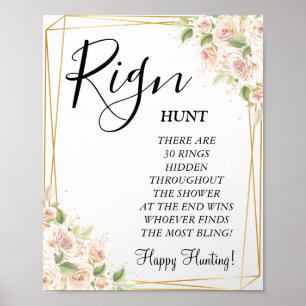 Floral Ring Ring bridal shower game sign