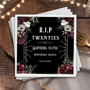 Floral Rip Twenties 30th Birthday Party Napkins