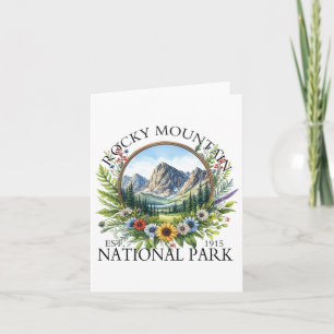 Floral Rocky Mountain National Park Hiking Camping Card