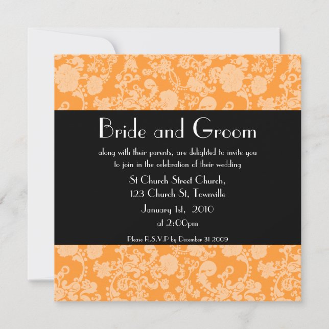 Floral Rococo Wedding, 5.25"x5.25" invitation (Front)