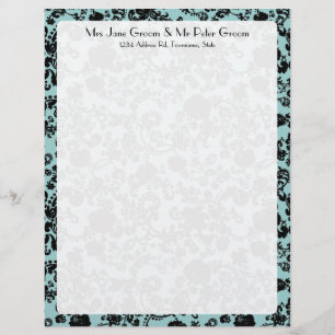 Floral Rococo Wedding, letterhead