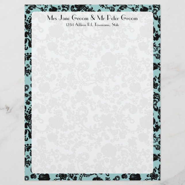 Floral Rococo Wedding, letterhead (Front)