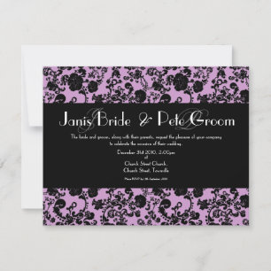 Floral Rococo Wedding - monogrammed, 4.25"x5.5" Invitation