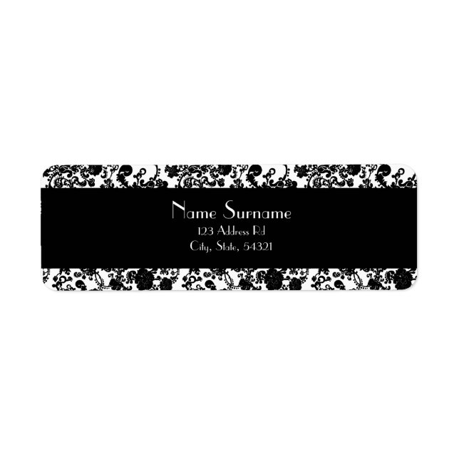 Floral Rococo Wedding, return address labels (Front)