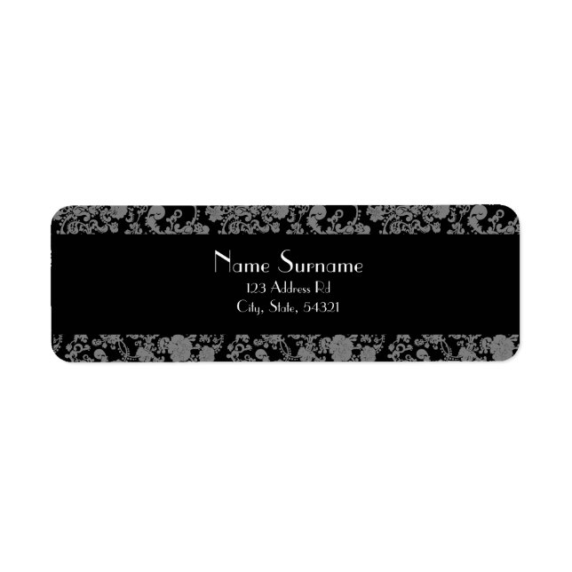 Floral Rococo Wedding, return address labels (Front)