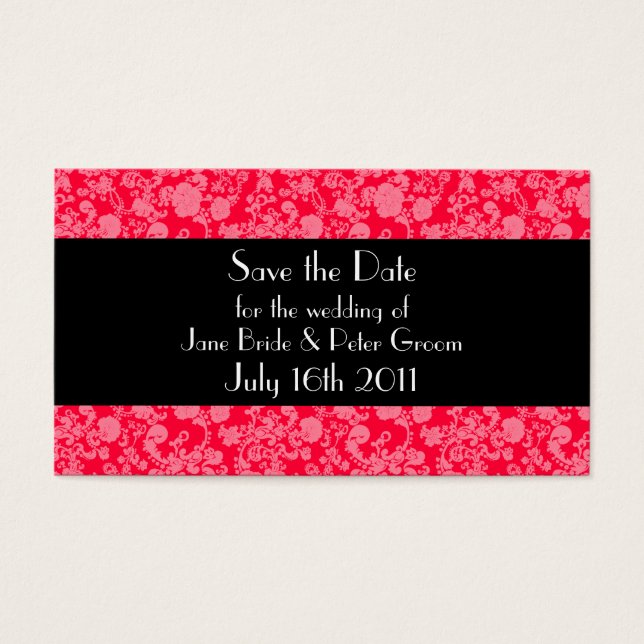 Floral Rococo Wedding, save the date mini card (Front)