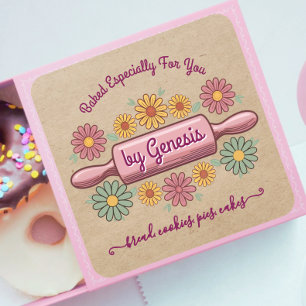 Floral rolling pin Baked by YOU Gift Tags