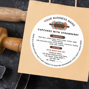 Floral Rolling pin cupcake cottage food law labels
