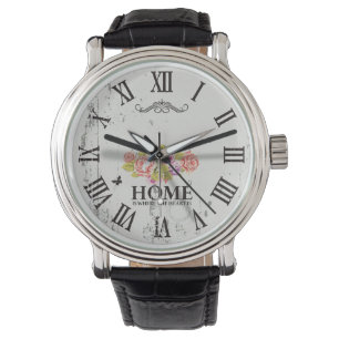 Floral Roman Numerals   Home is Where the Heart Is Watch