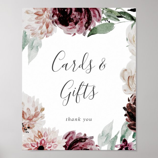 Floral Romance Cards and Gifts Sign (Front)