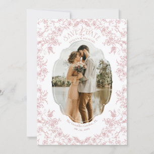 Floral Romance Chinoiserie Classic Love Mauve Pink Save The Date