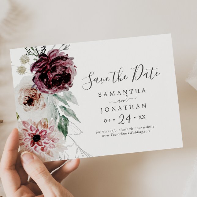 Floral Romance Horizontal Save The Date (Creator Uploaded)