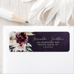 Floral Romance   Plum Return Address Label