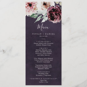 Floral Romance   Plum Wedding Dinner Menu