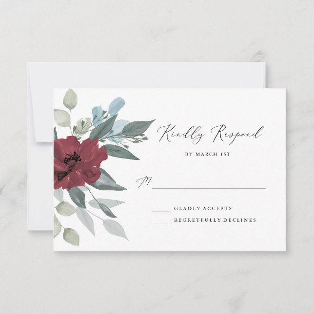 Floral Romance RSVP Card (Front)