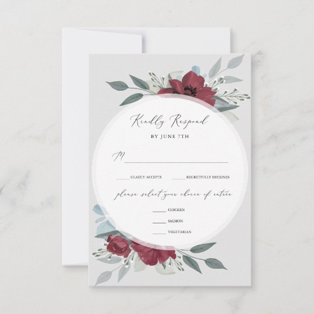 Floral Romance RSVP Card (Front)