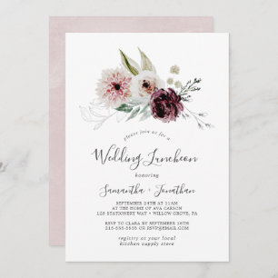 Floral Romance Wedding Luncheon Invitation