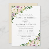 Floral Romantic Modern Elegant Wedding Invitation (Front/Back)