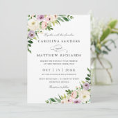 Floral Romantic Modern Elegant Wedding Invitation (Standing Front)