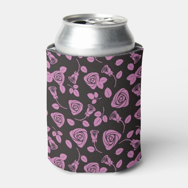 Floral Rose Background Can Cooler (Can Front)