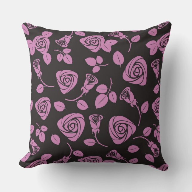 Floral Rose Background Cushion (Front)