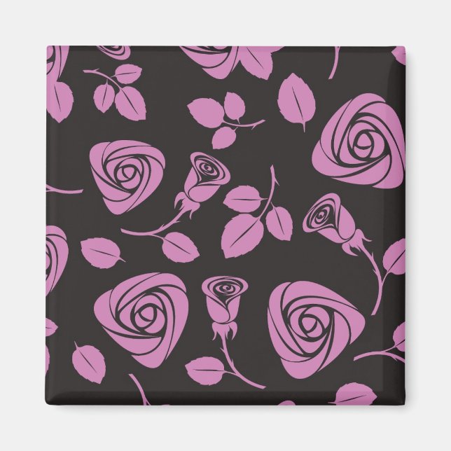 Floral Rose Background Magnet (Front)