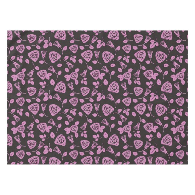 Floral Rose Background Tablecloth (Front (Horizontal))