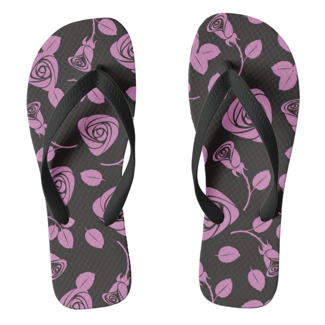 Floral Rose Background Thongs (Footbed)