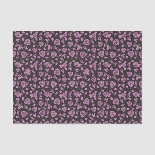 Floral Rose Background Tissue Paper (Front)