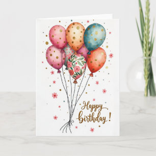 Floral Rose Birthday Card