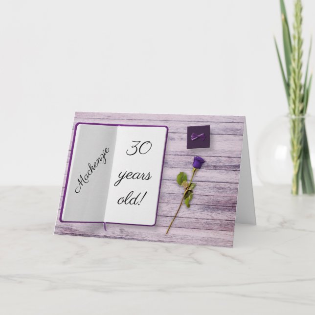 Floral Rose Birthday Pretty Feminine Flower Girly Card (Front)