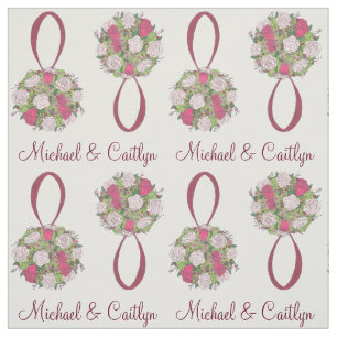 Floral Rose Bouquet Wedding Bride Groom Flower Fabric