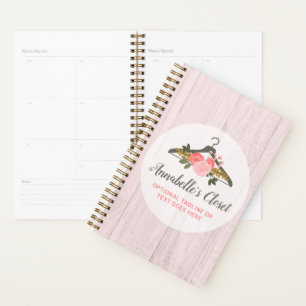 Floral Rose Clothes Hanger Closet Fashion Boutique Planner